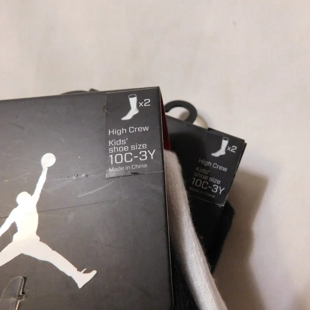 Jordan Boys Logo Crew Socks 2 Packs Size 10C-3Y